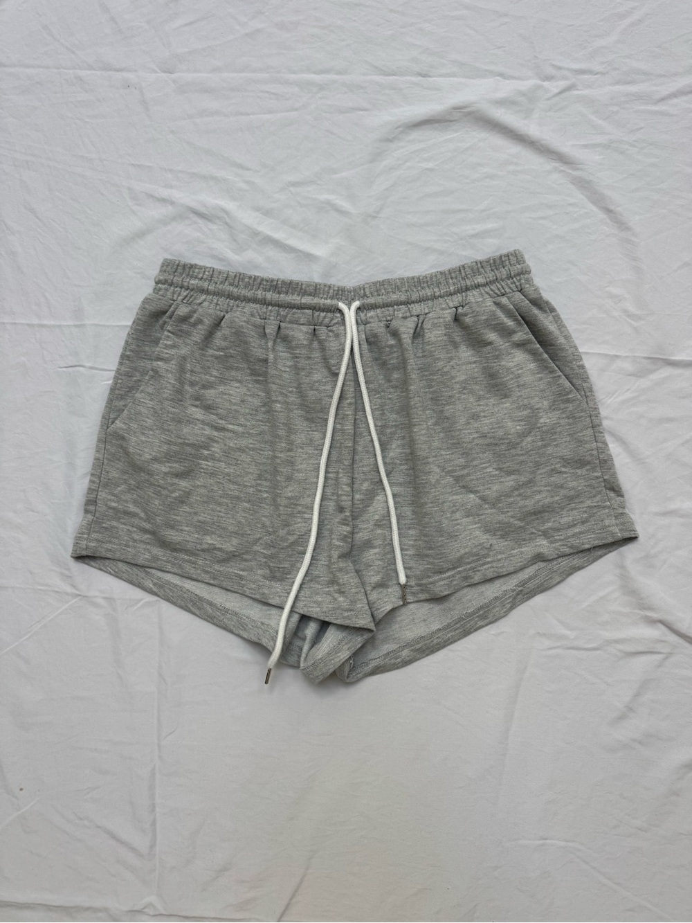 Luxe Heather Gray Elastic Waistband Lounge Shorts
